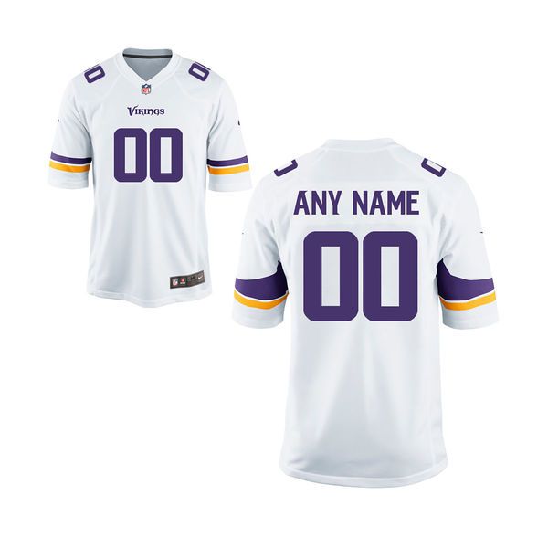 Youth White Minnesota Vikings Nike Custom White Game NFL Jersey